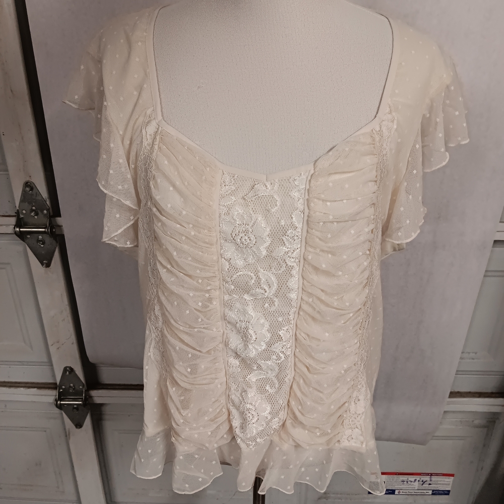 Lane Bryant Cream Lace Blouse NWT